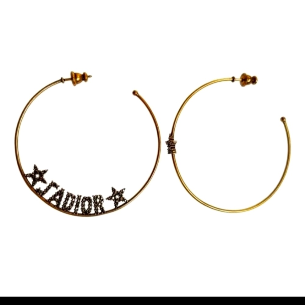 Christian Dior J'Adior Hoop Gold Tone Earrings